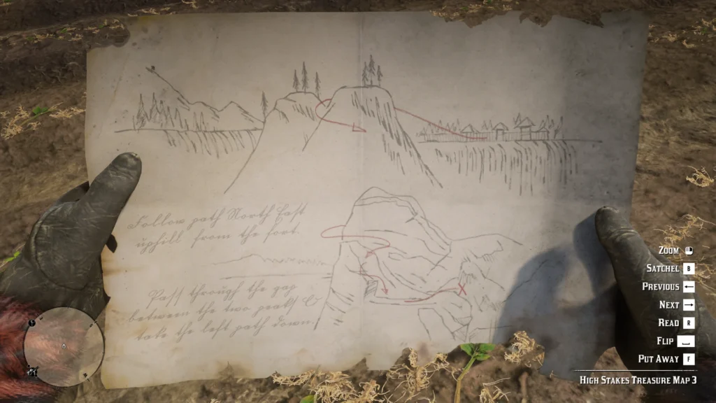 red dead redemption 2 high stakes treasure sketch map 3