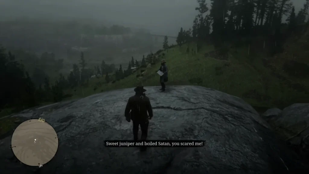 RDR2 An old explorer holding the high stakes treasure map
