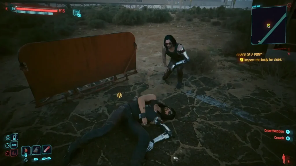 Cyberpunk 2077 Shape Of A Pony Car's Last Location