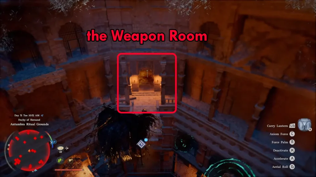 Crimson Desert the Antumbra Ritual Grounds the Weapon Room