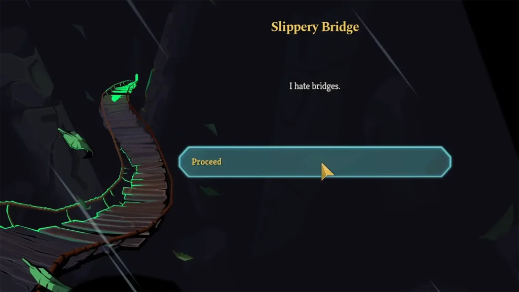 Slay the Spire 2 Slippery Bridge event I hate bridges
