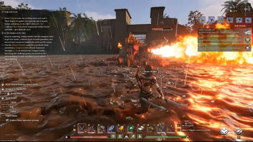 Soulmask Sobek Crocodile Boss Fight avoid damage