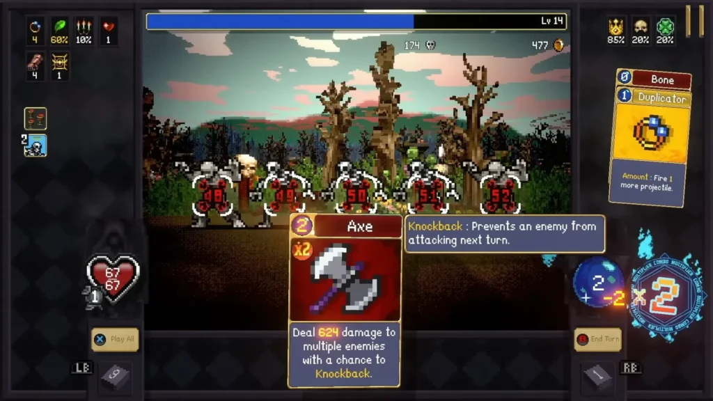 Vampire Crawlers knockback synergy