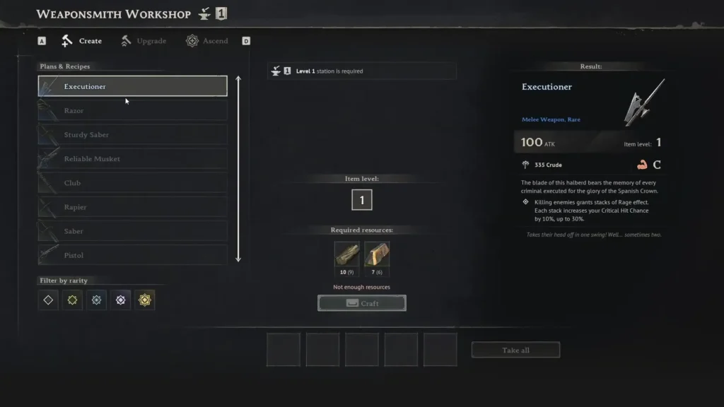 Windrose Blunderbuss Crafting