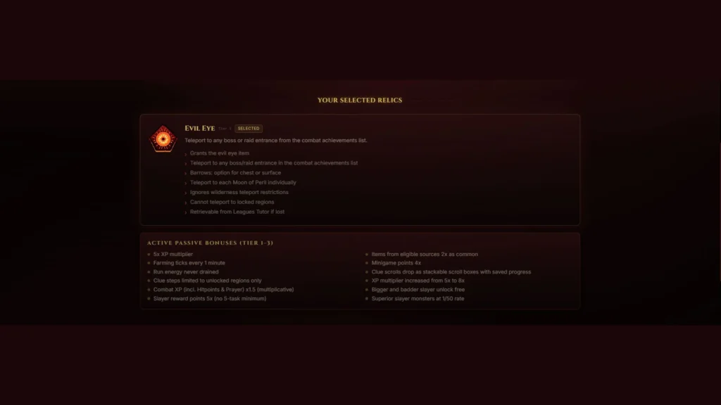 best osrs leagues 6 relics tier 3