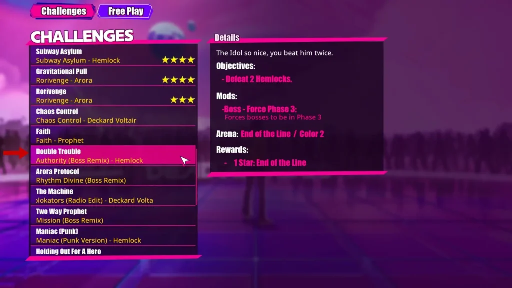 Hemlock Dead as Disco Story Progression Items The Double Trouble Challenge