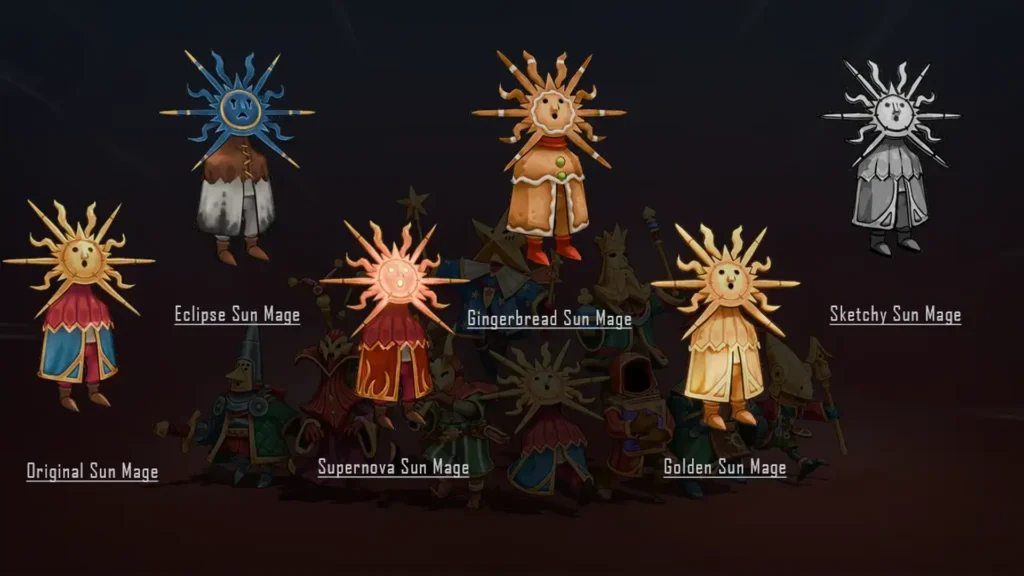Spell Brigade Wizards Sun Mage skins