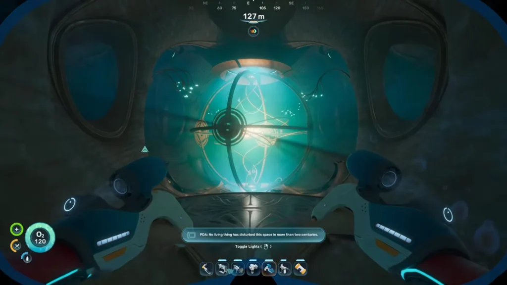 Subnautica 2 Xanadu hologram inside the Axum Observatory