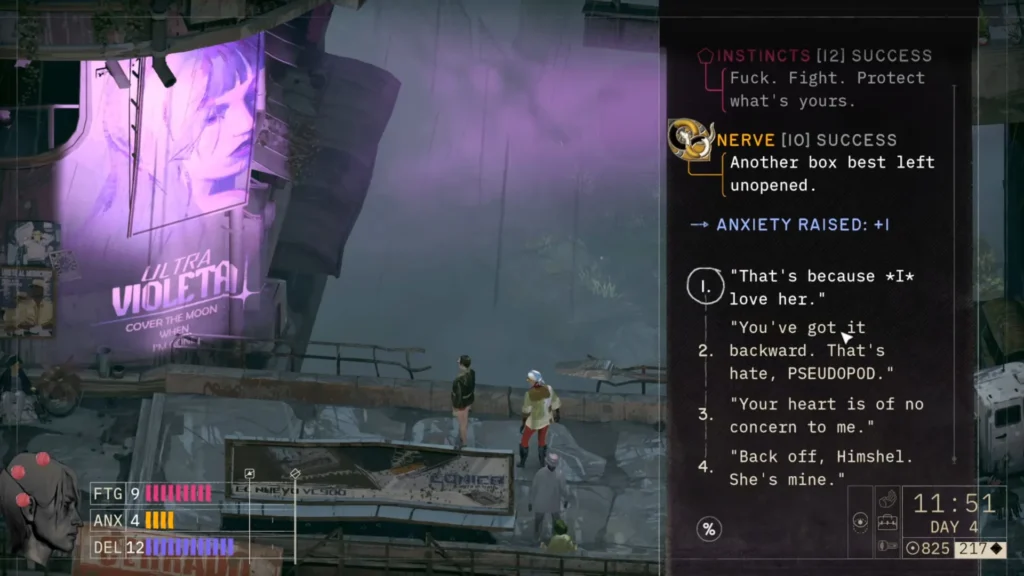 Zero Parades Find Pseudopod after escaping under neon Ultra Violeta sign