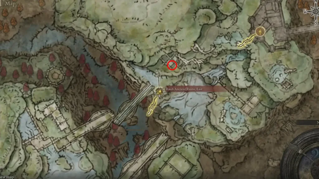 Ash of War Dryleaf Whirlwind on the map