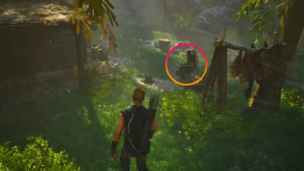 Cavalorn sitting near his hut