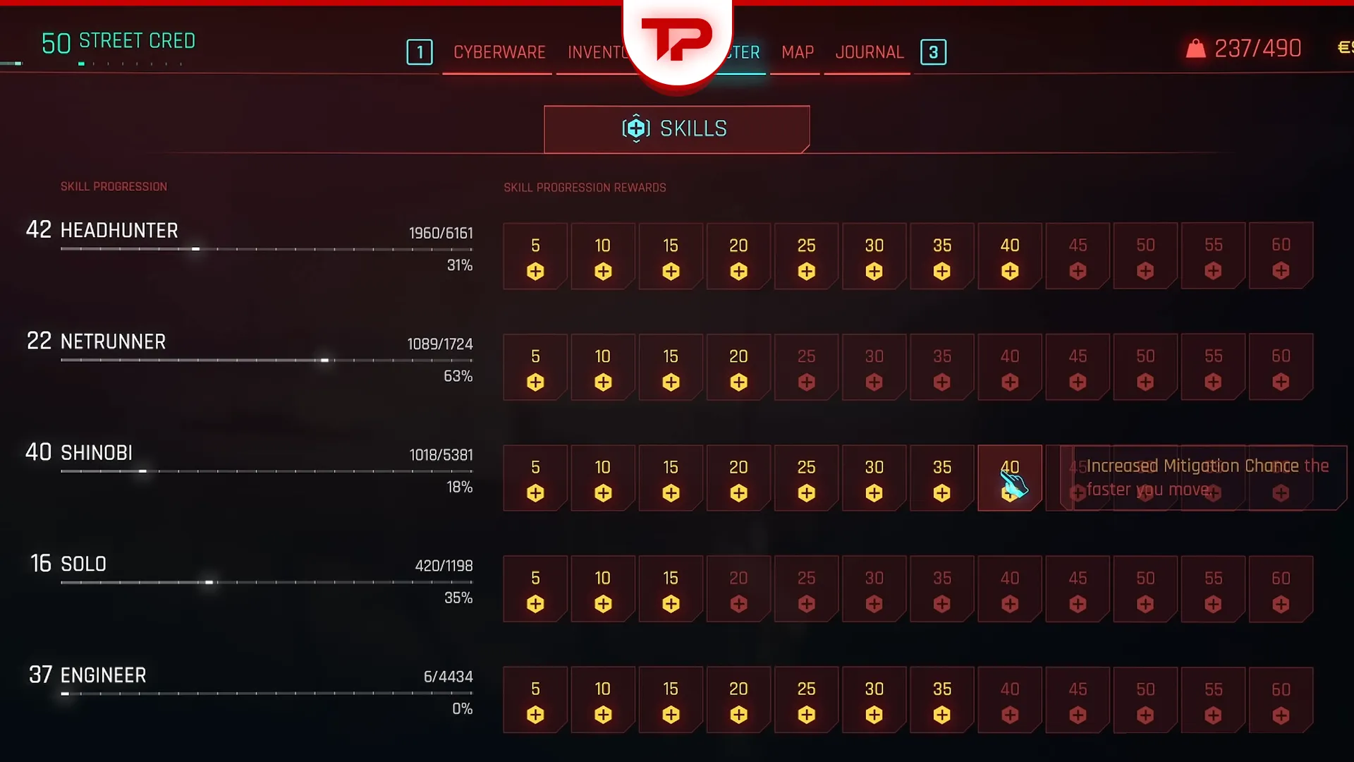 Cyberpunk 2077 Skills