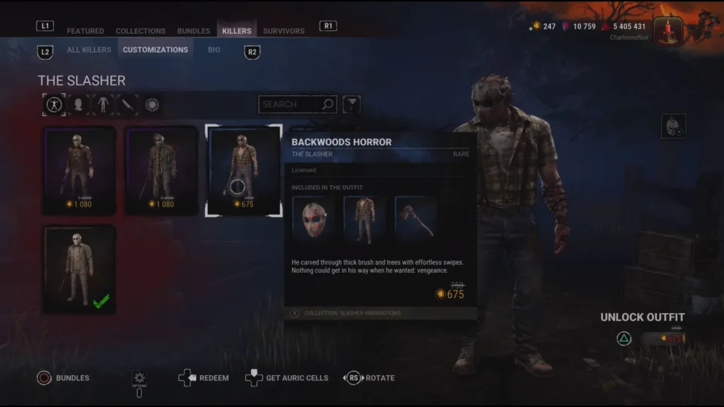 DBD Jason Backwoods Horror Skin