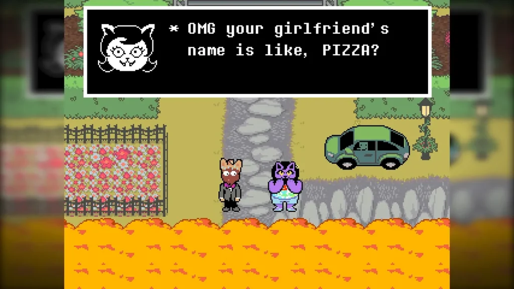 Deltarune Pizzapants date Choosing Catty
