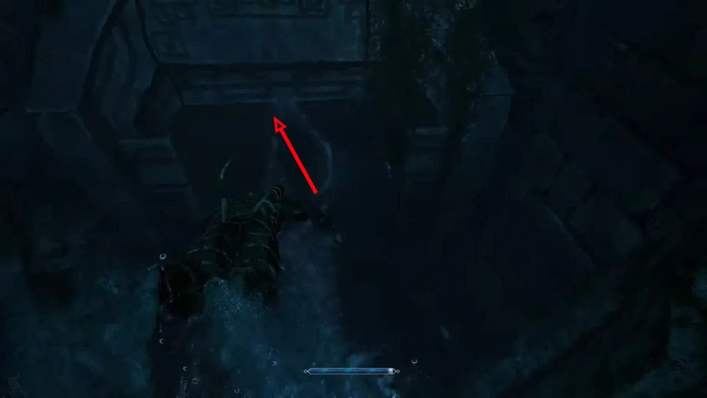 Entering the underwater cavern