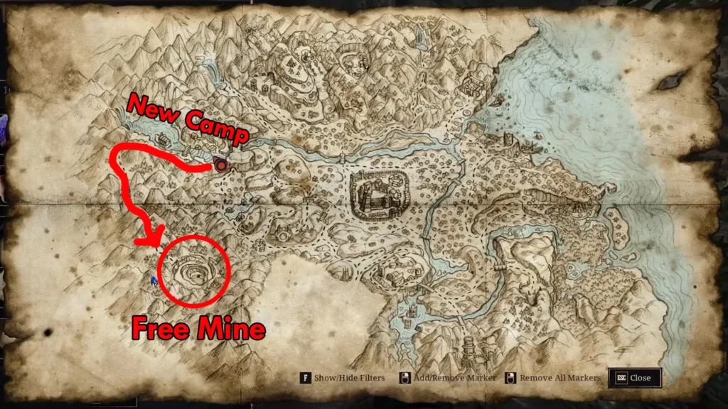 Gothic 1 Remake New Camo to Free Mine Path on the Map