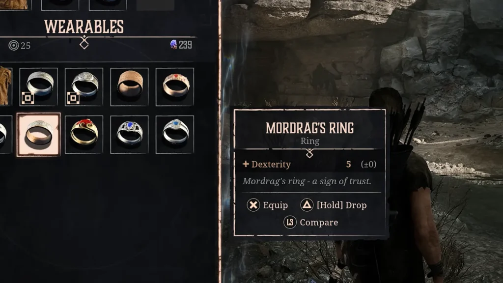 Gothic Remake Mordrag's Ring stats