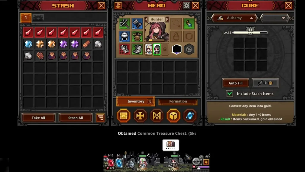Hunter in task bar hero build