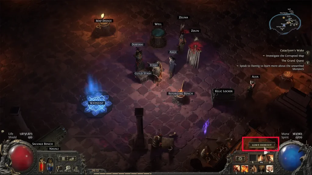 Leave hideout