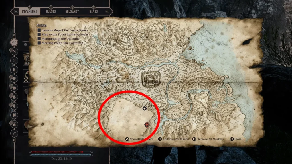 Map location of the dusty area near the Orc camp in Gothic 1 Remake