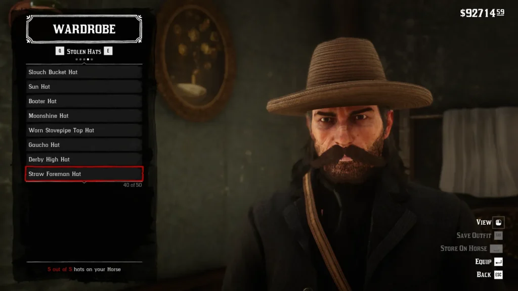 RDR2 Straw Foreman Hat - 40