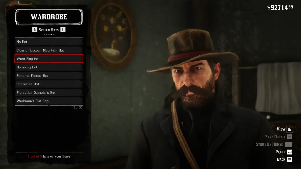 RDR2 Worn Flop Hat - 03