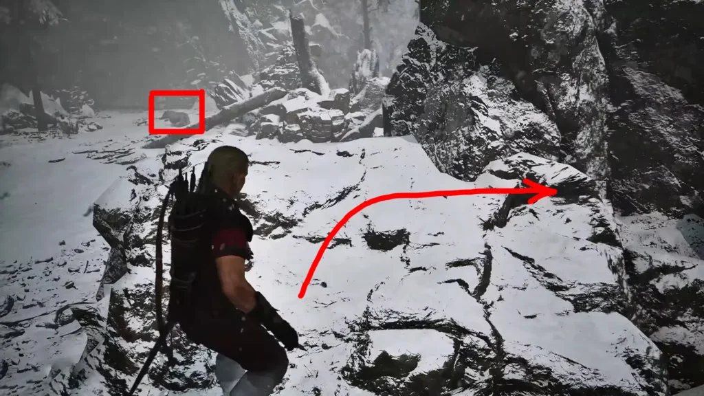 Secret rock path to bypass snow wolves on the way to the Gothic 1 remake Ice Golem