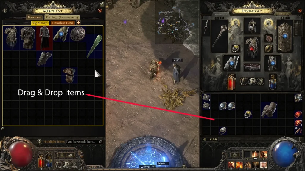 Sell items