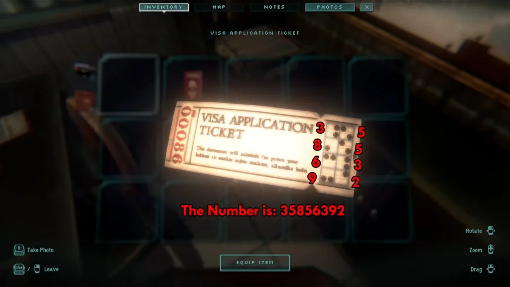 Visa Typewriter Number Answer of Ticket 00086 in Dimhaven