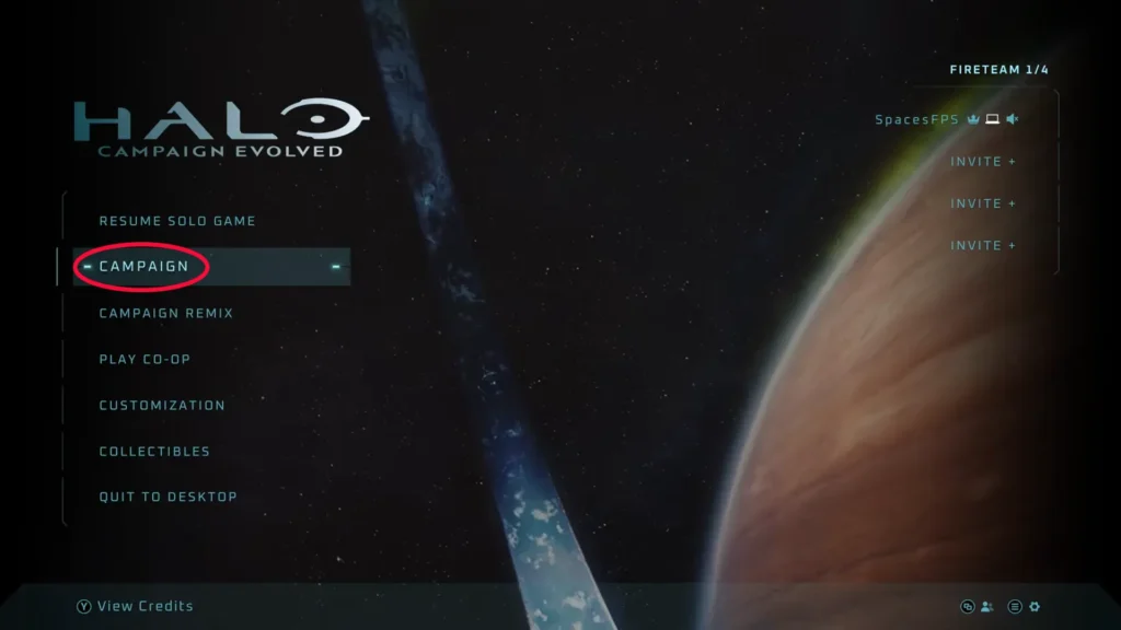 Campaign section of Halo evolved