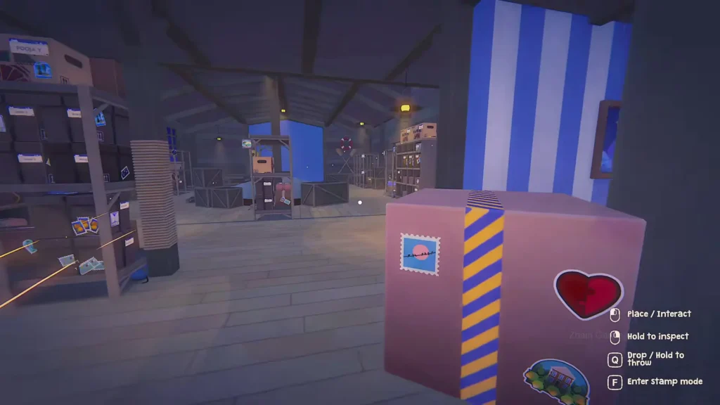 Carrying a parcel with a heart stamp