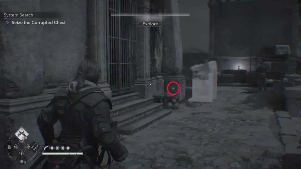 Green halo of Corrupted chest in AC Black Flag resynced