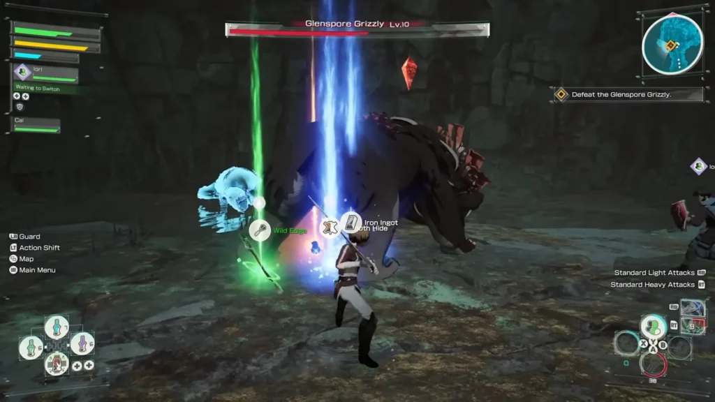 fighting the Glenspore Grizzly in Teardrop Cave