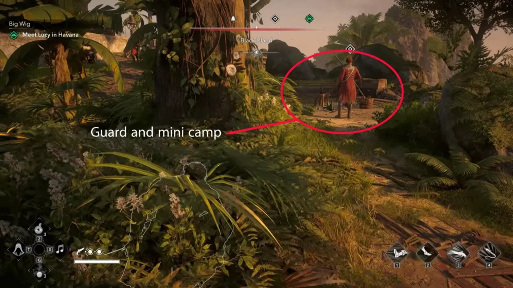 Guard and mini camp in Black Island