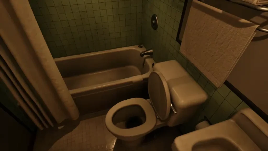 Hiding in the bathroom in Welcome to the Game III