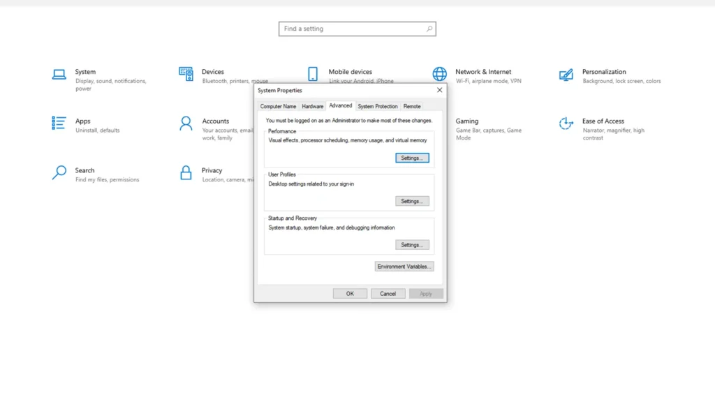 Increase Virtual Memory step 1