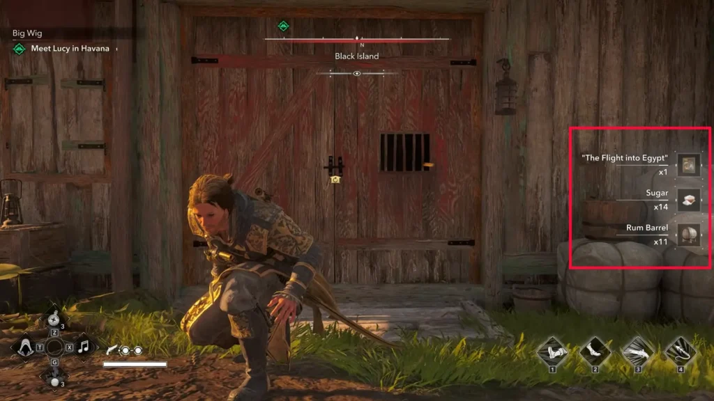Loot the warehouse to get the following items