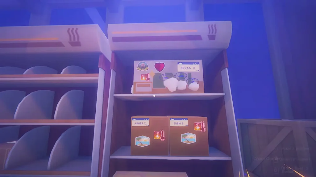 Lover parcel on shelf