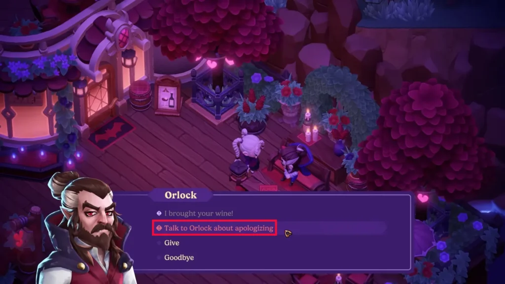 convince orlock to apologize