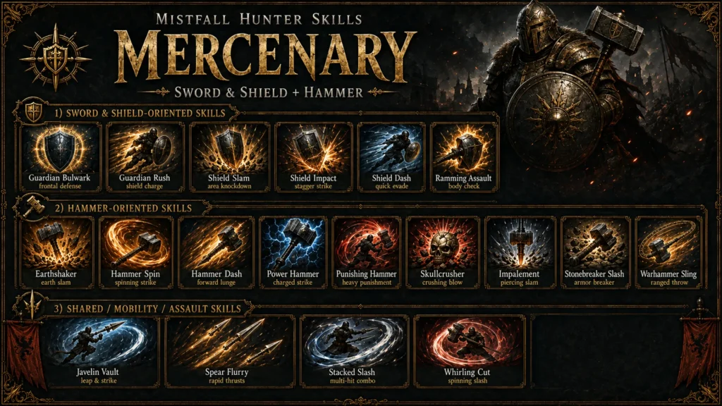 Mistfall Hunter Mercenary Skills