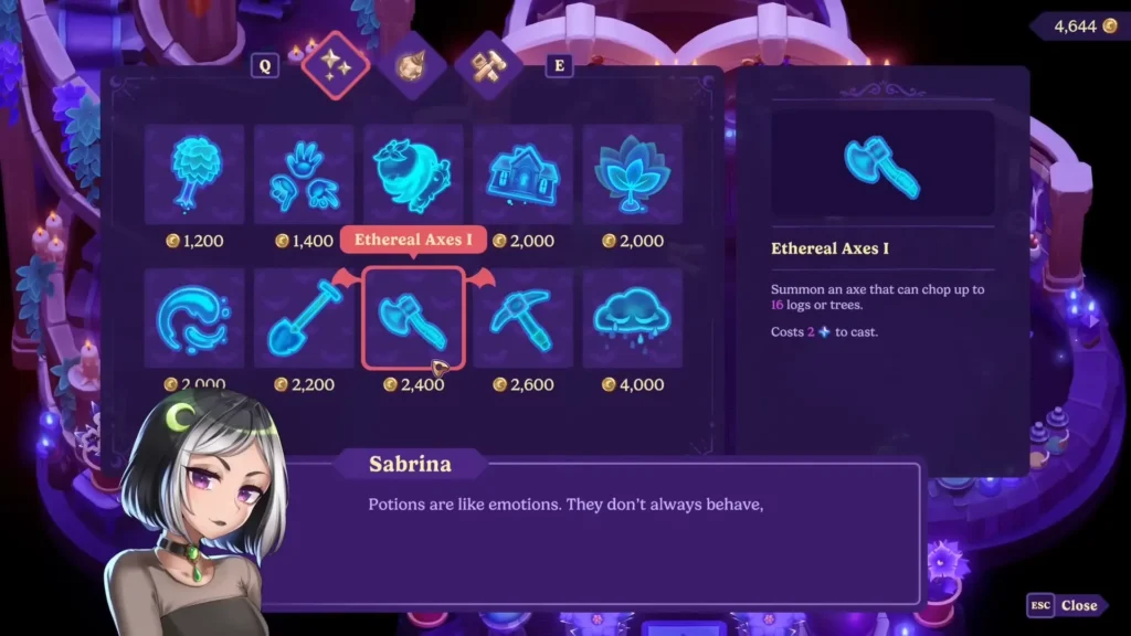 Moonlight Peaks Sabrina shop