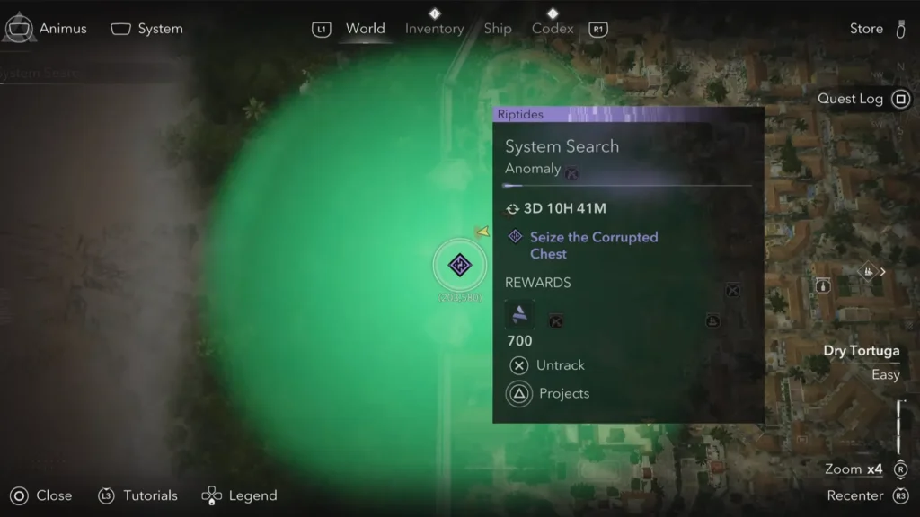 Search area for the Havana Corrupted Chest Anomaly in Assassin's Creed Black Flag Resynced