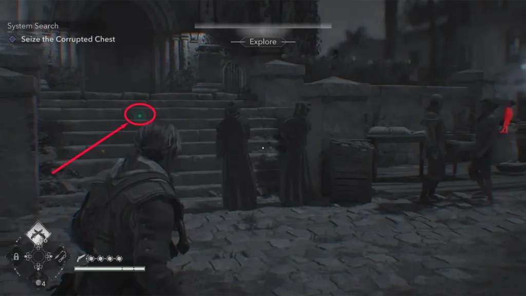 Glowing green halo revealing the Havana Corrupted Chest in Assassin's Creed Black Flag Resynced