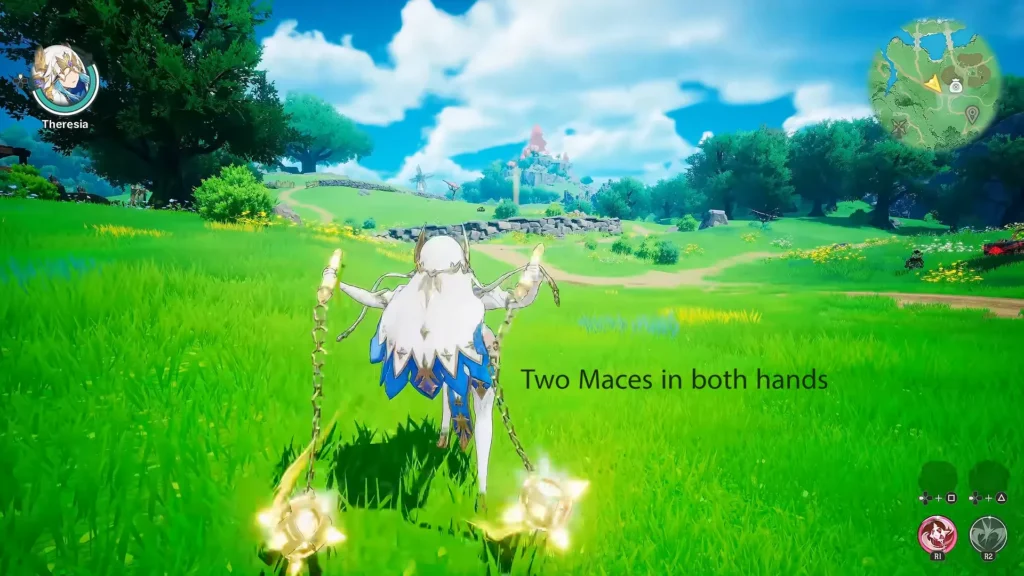 Theresia weapon as two mace in both hands