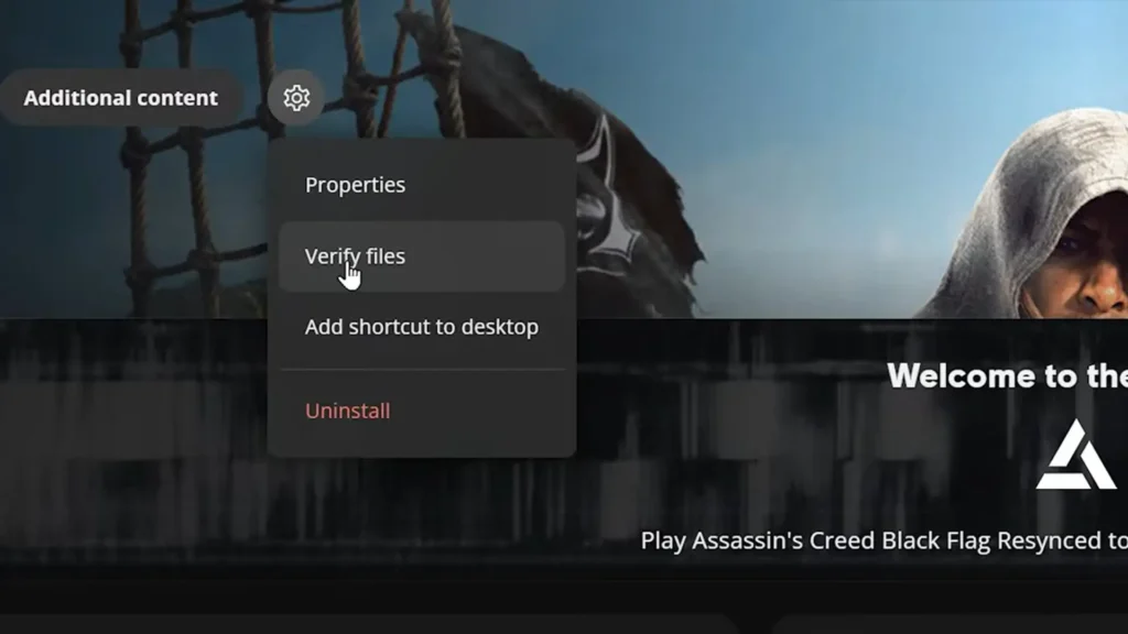 Verifying Black Flag Resynced files on Ubisoft - Step 1
