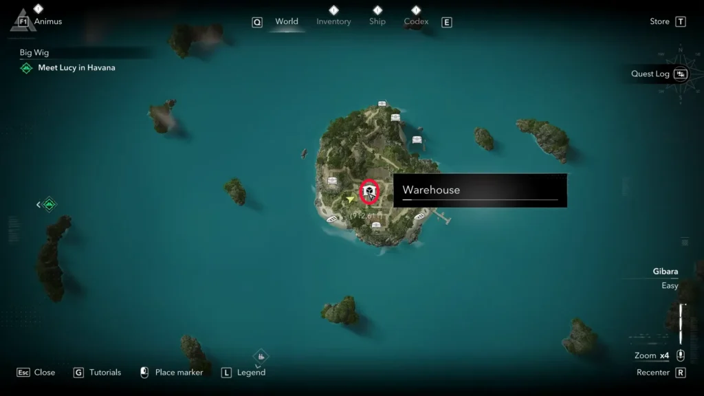 Black island warehouse location