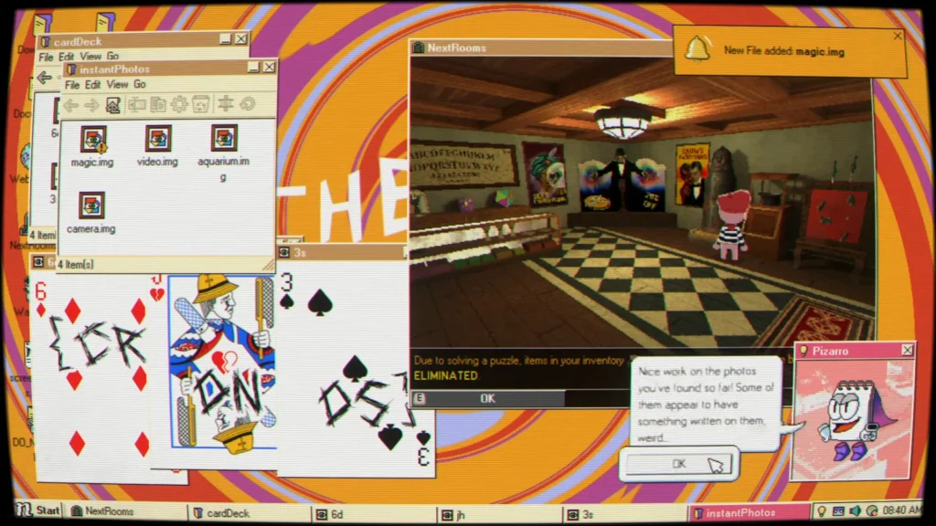 rabbit puzzle cards 6 of diamonds, jack of hearts, and 3 of spades in Desktop Explorer