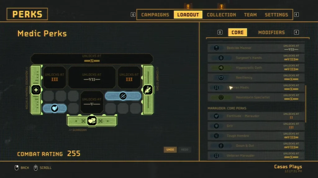 Aliens Fireteam Elite 2 Perks