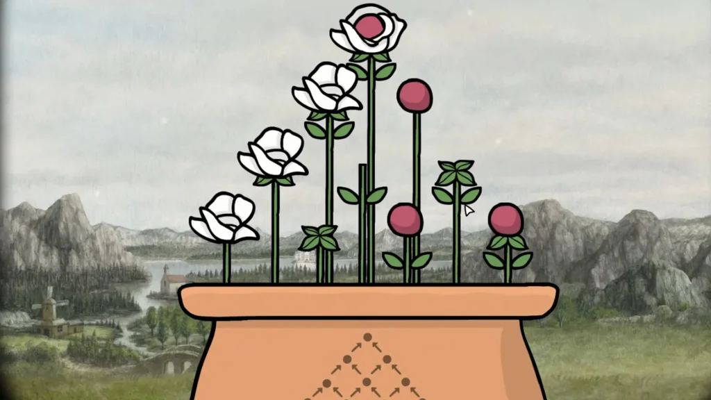 Arranging flowers - step 1