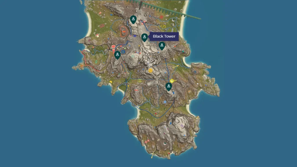 Black Tower Location on Map